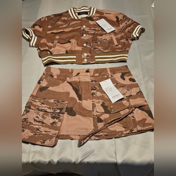 AKIRA Dresses & Skirts - Akira Camouflage Crop Jacket and Skirt Set NWTs Large & Medium